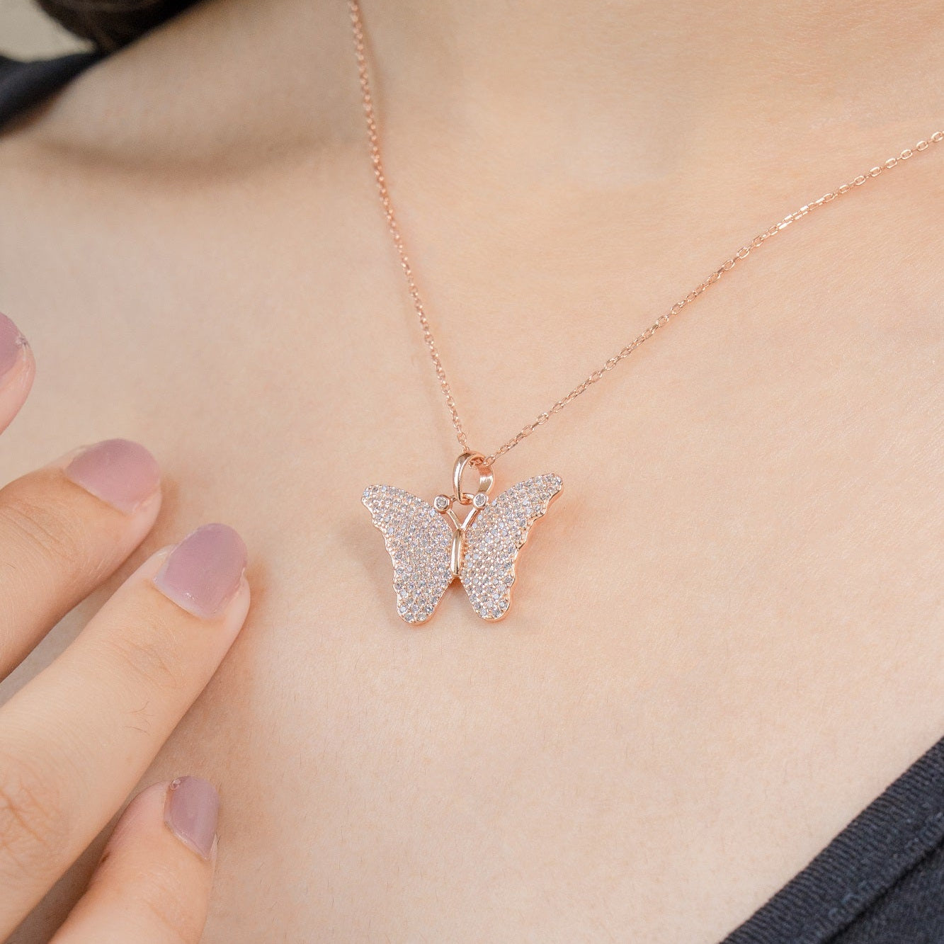 Butterfly Sterling Silver Chain Pendant